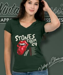 The Rolling Stones Shirt Hackney Diamonds Tour 2024 V Neck TShirt