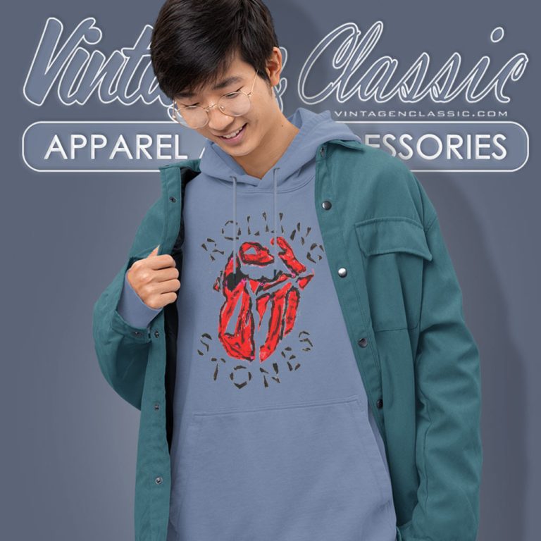 The Rolling Stones Shirt Painted Diamond Tongue Hoodie The Rolling Stones Shirt Painted Diamond Tongue Hoodie