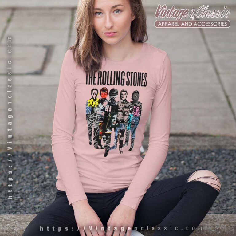 The Rolling Stones Silhouette Collage Premium Longsleeves The Rolling Stones Silhouette Collage Premium Longsleeves