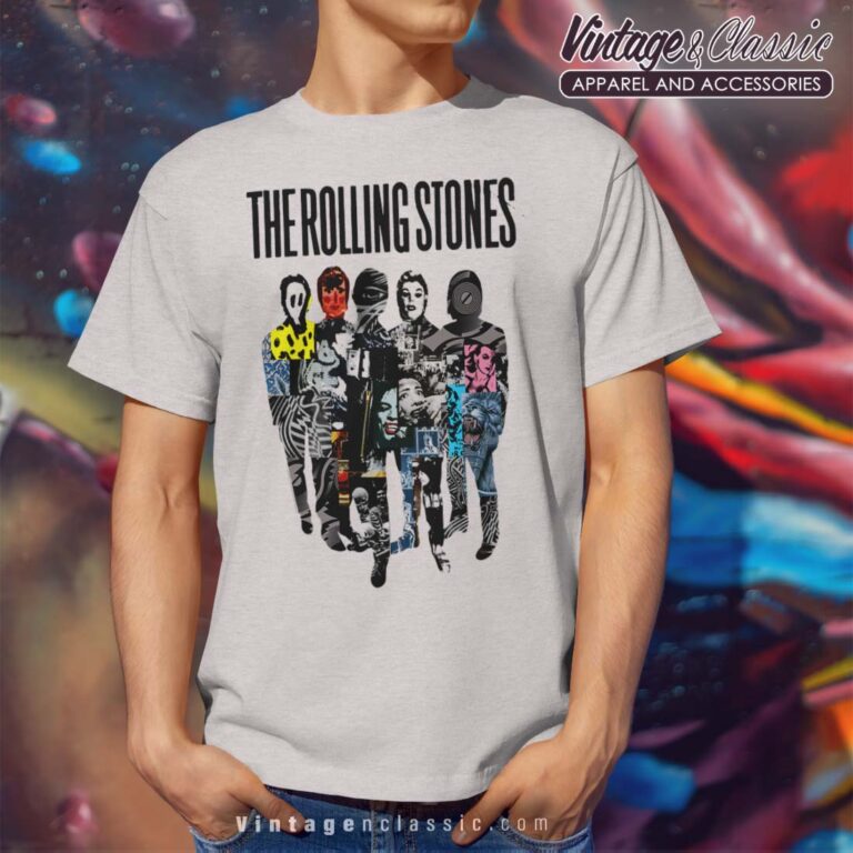 The Rolling Stones Silhouette Collage Premium Tshirt The Rolling Stones Silhouette Collage Premium Tshirt