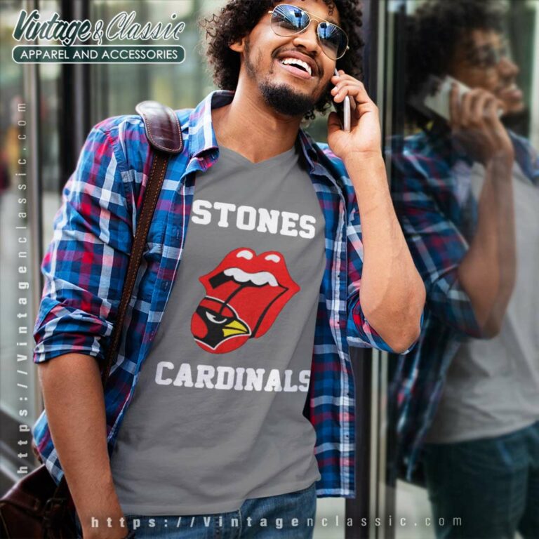 The Rolling Stones St Louis Cardinals Lips V Neck TShirt The Rolling Stones St Louis Cardinals Lips V Neck TShirt