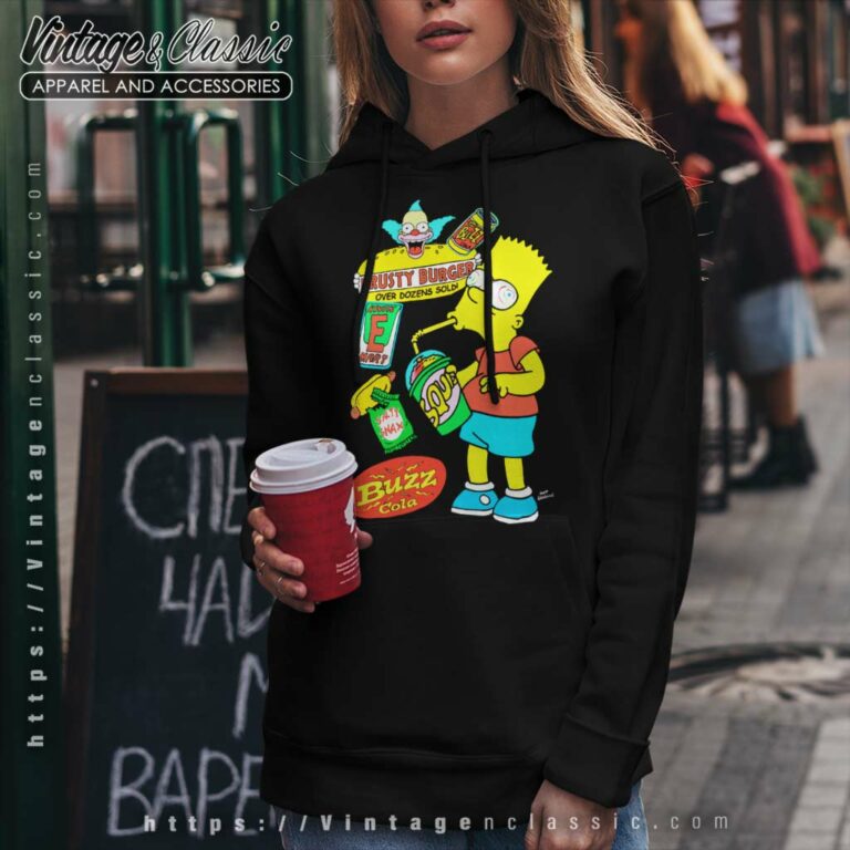 The Simpsons Bart Krusty Burger Buzz Cola Hoodie The Simpsons Bart Krusty Burger Buzz Cola Hoodie
