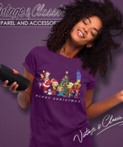 The Simpsons Christmas Lights Merry Xmas Women T Shirt