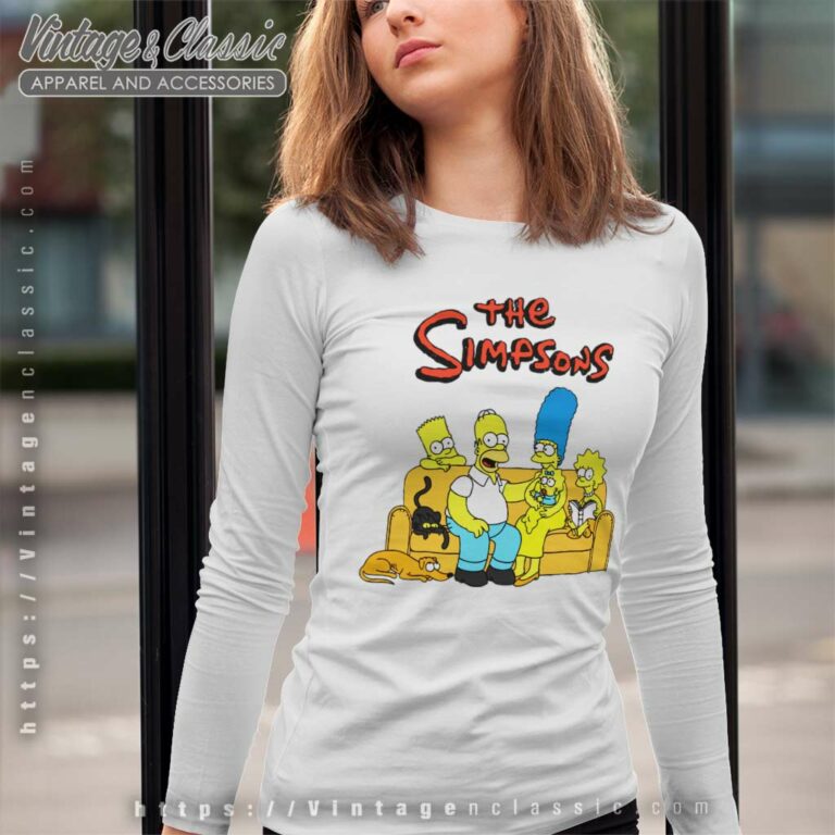 The Simpsons Couch Fam Photo Long Sleeve Tee The Simpsons Couch Fam Photo Long Sleeve Tee