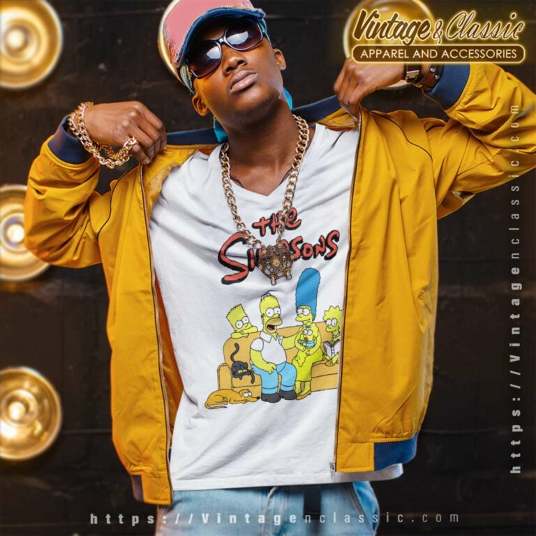 The Simpsons Couch Fam Photo V Neck TShirt The Simpsons Couch Fam Photo V Neck TShirt