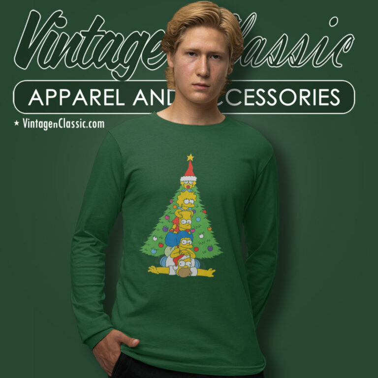The Simpsons Family Christmas Tree Holiday Long Sleeve Tee The Simpsons Family Christmas Tree Holiday Long Sleeve Tee