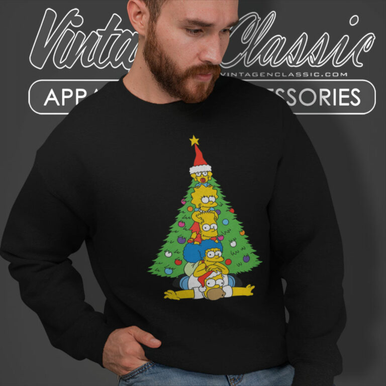 The Simpsons Family Christmas Tree Holiday Sweatshirt The Simpsons Family Christmas Tree Holiday Sweatshirt