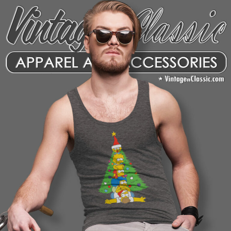 The Simpsons Family Christmas Tree Holiday Tank Top Racerback The Simpsons Family Christmas Tree Holiday Tank Top Racerback