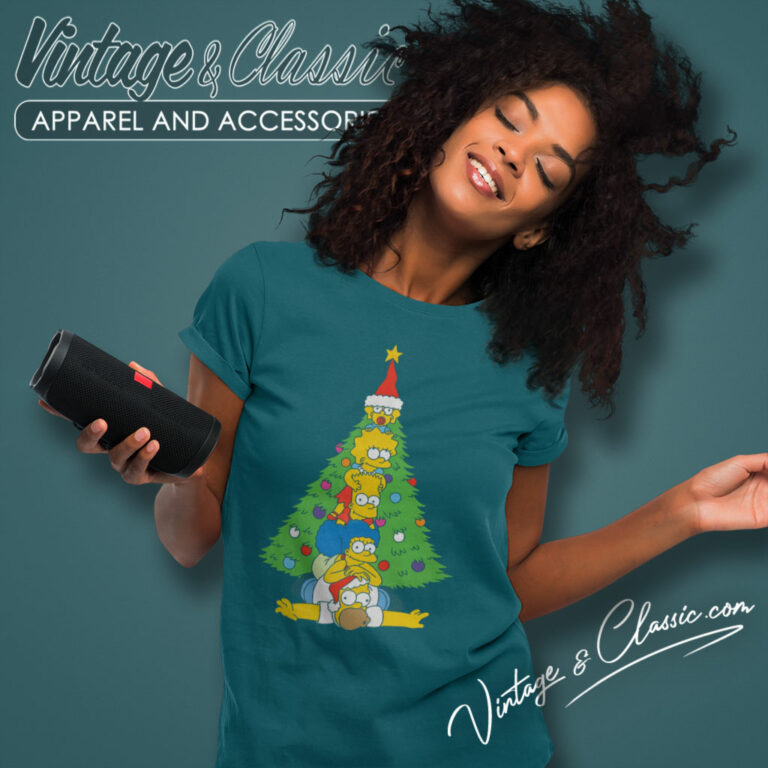 The Simpsons Family Christmas Tree Holiday Women T Shirt The Simpsons Family Christmas Tree Holiday Women T Shirt