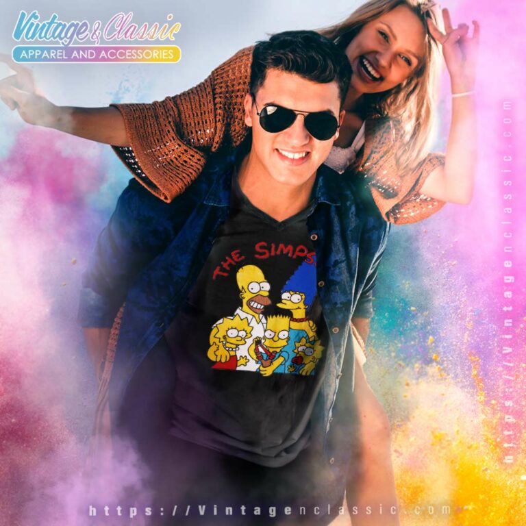 The Simpsons Family Portrait V Neck TShirt The Simpsons Family Portrait V Neck TShirt