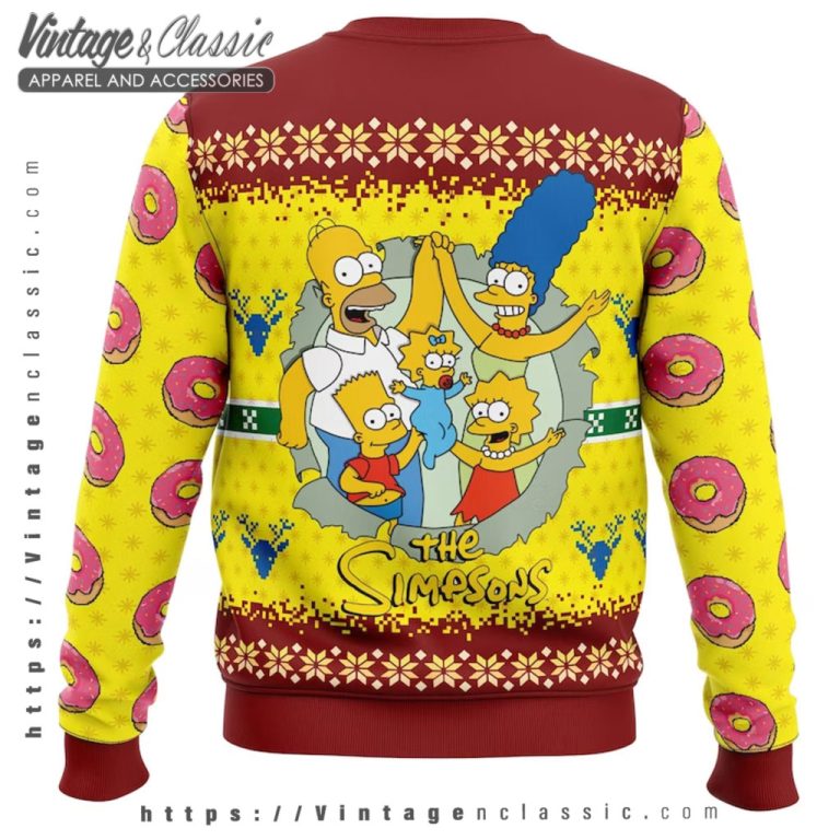 The Simpsons Family Ugly Christmas Sweater back Ugly Sweater The Simpsons Family Ugly Christmas Sweater back Ugly Sweater
