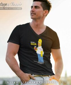 The Simpsons Homer Duff Beer V Neck TShirt