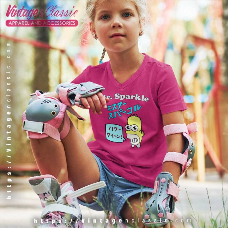 The Simpsons Homer Mr Sparkle youth Vneck T Shirt The Simpsons Homer Mr Sparkle youth Vneck T Shirt