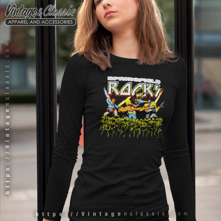 The Simpsons Homer Springfield Rocks Long Sleeve Tee The Simpsons Homer Springfield Rocks Long Sleeve Tee