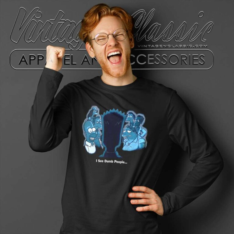 The Simpsons I See Dumb People Vintage Long Sleeve Tee The Simpsons I See Dumb People Vintage Long Sleeve Tee