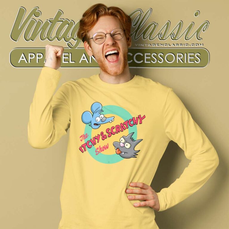 The Simpsons Itchy And Scratchy Show Long Sleeve Tee The Simpsons Itchy And Scratchy Show Long Sleeve Tee