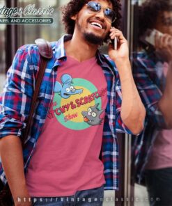 The Simpsons Itchy And Scratchy Show Shirt 8 The Simpsons Itchy And Scratchy Show V Neck TShirt