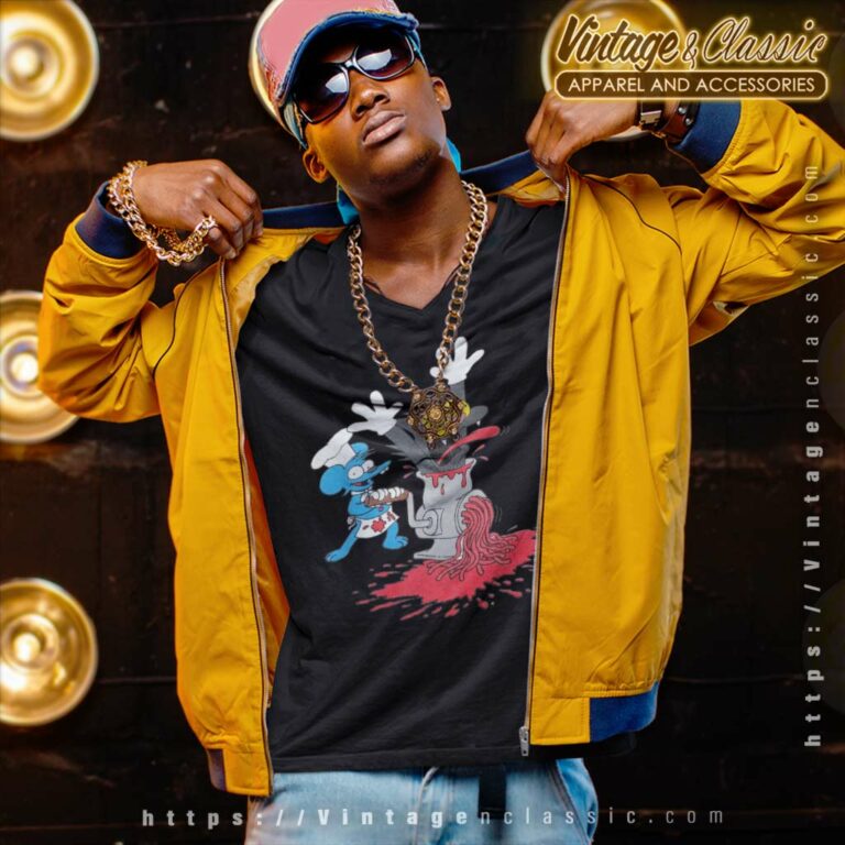 The Simpsons Itchy Scratchy V Neck TShirt The Simpsons Itchy Scratchy V Neck TShirt