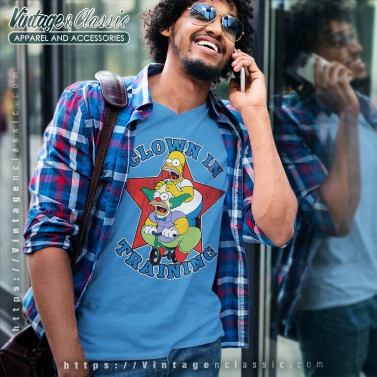 The Simpsons Krusty The Clown V Neck TShirt The Simpsons Krusty The Clown V Neck TShirt