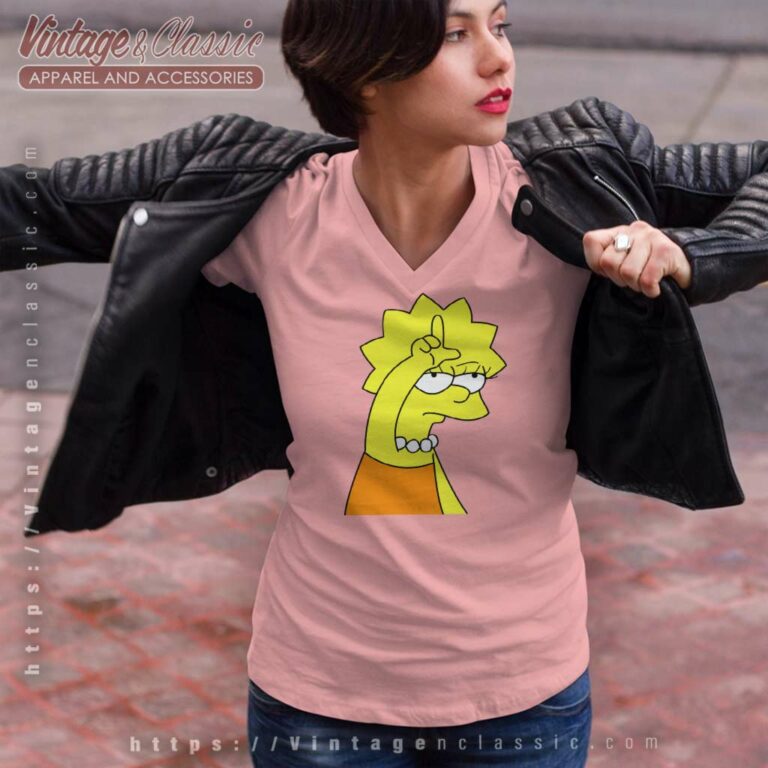 The Simpsons Lisa Loser V Neck TShirt The Simpsons Lisa Loser V Neck TShirt