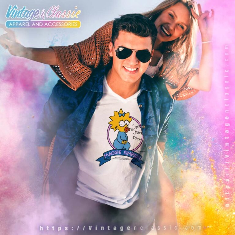 The Simpsons Maggie Simpson Suck V Neck TShirt The Simpsons Maggie Simpson Suck V Neck TShirt