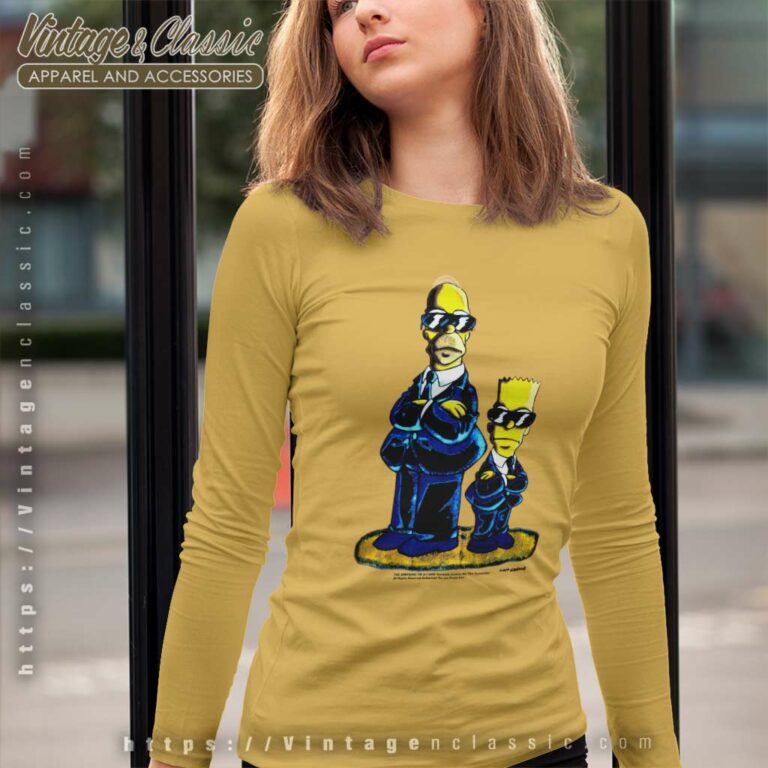 The Simpsons Men In Black Movie Parody Long Sleeve Tee The Simpsons Men In Black Movie Parody Long Sleeve Tee