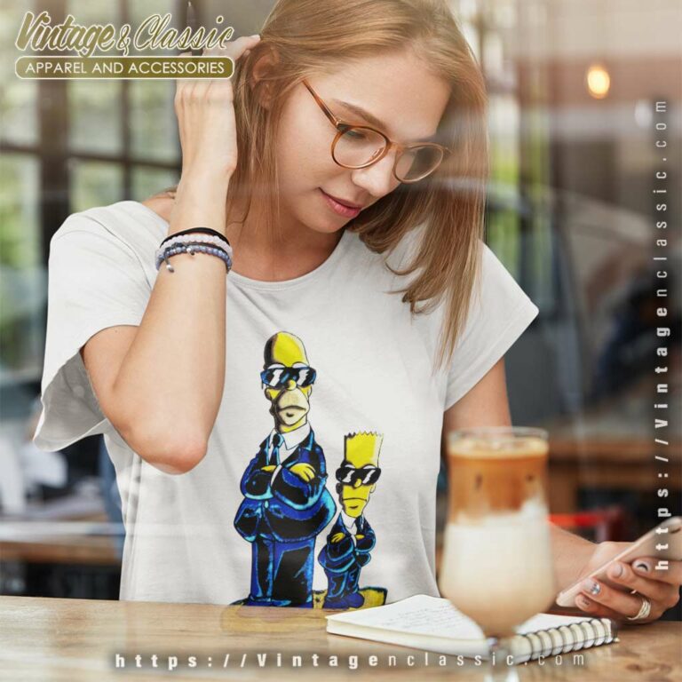 The Simpsons Men In Black Movie Parody Women TShirt The Simpsons Men In Black Movie Parody Women TShirt