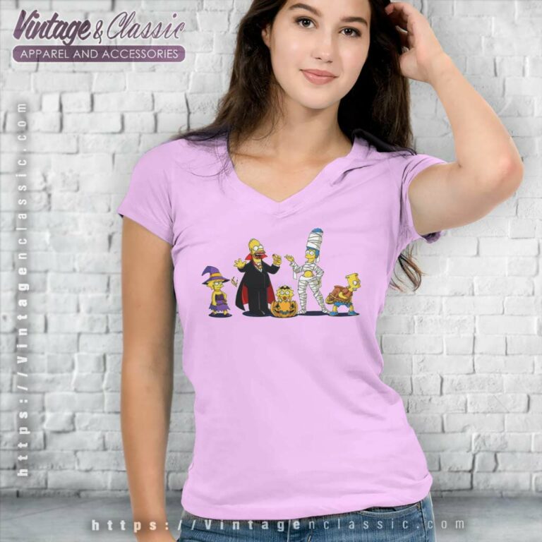 The Simpsons Pumpkin Halloween V Neck TShirt The Simpsons Pumpkin Halloween V Neck TShirt