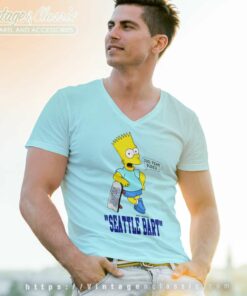 The Simpsons Seattle Bart Cool Team V Neck TShirt