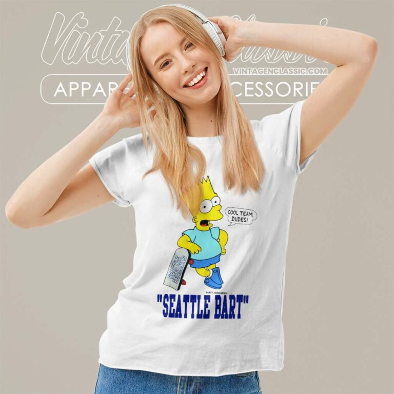 The Simpsons Seattle Bart Cool Team Women TShirt The Simpsons Seattle Bart Cool Team Women TShirt