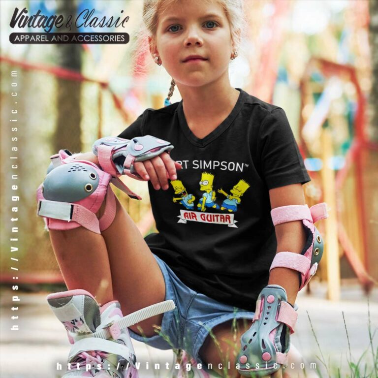 The Simpsons Shirt Bart Simpson Air Guitar Kid V Neck The Simpsons Shirt Bart Simpson Air Guitar Kid V Neck