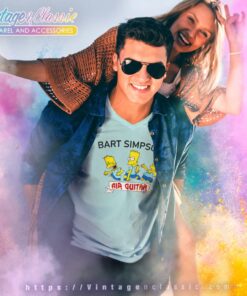 The Simpsons Shirt Bart Simpson Air Guitar V Neck TShirt