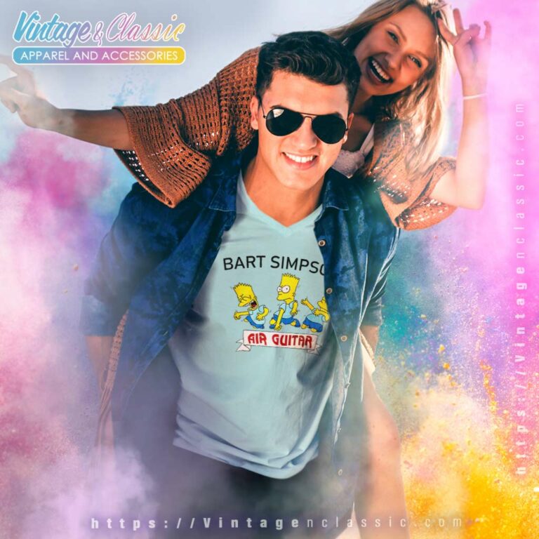 The Simpsons Shirt Bart Simpson Air Guitar V Neck TShirt The Simpsons Shirt Bart Simpson Air Guitar V Neck TShirt