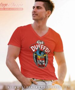 The Simpsons Shirt Homer Simpson Duff Beer Gets Duffed V Neck TShirt 1
