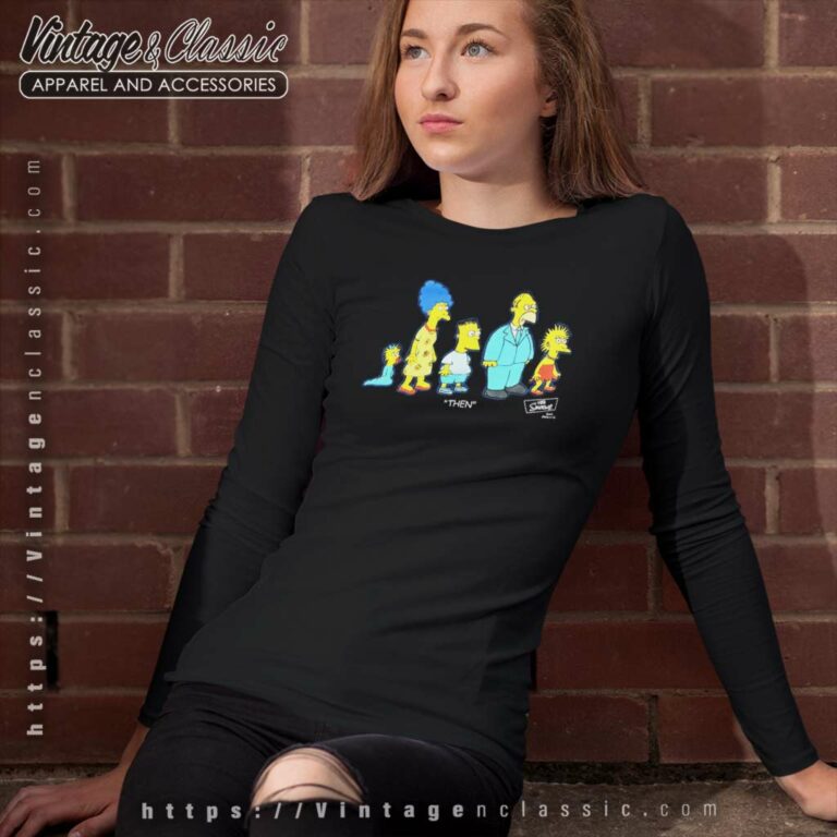 The Simpsons Then And Now Long Sleeve Tee The Simpsons Then And Now Long Sleeve Tee