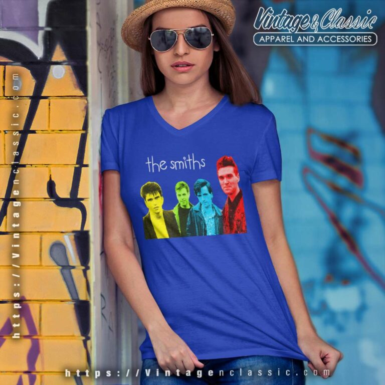 The Smiths Rock Band Pride Poster V Neck TShirt The Smiths Rock Band Pride Poster V Neck TShirt