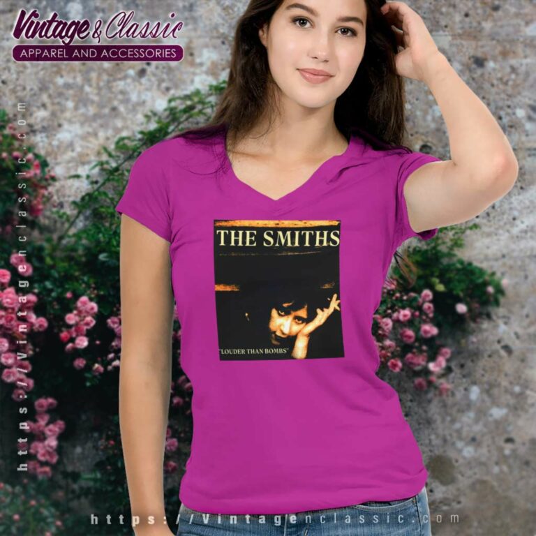 The Smiths Shirt Album Louder Than Bomb V Neck TShirt The Smiths Shirt Album Louder Than Bomb V Neck TShirt