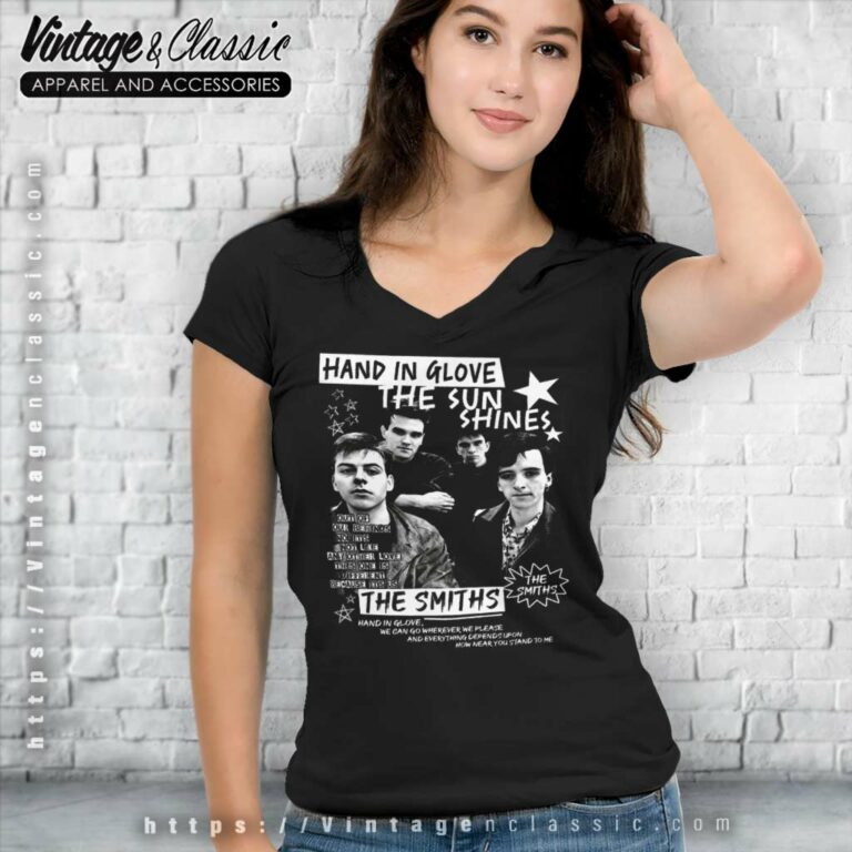 The Smiths Shirt Hand In Glove V Neck TShirt The Smiths Shirt Hand In Glove V Neck TShirt