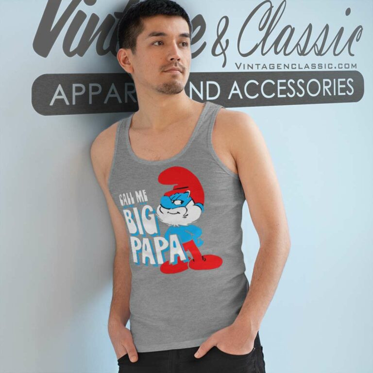The Smurfs Call Me Big Papa Tank Top Racerback The Smurfs Call Me Big Papa Tank Top Racerback