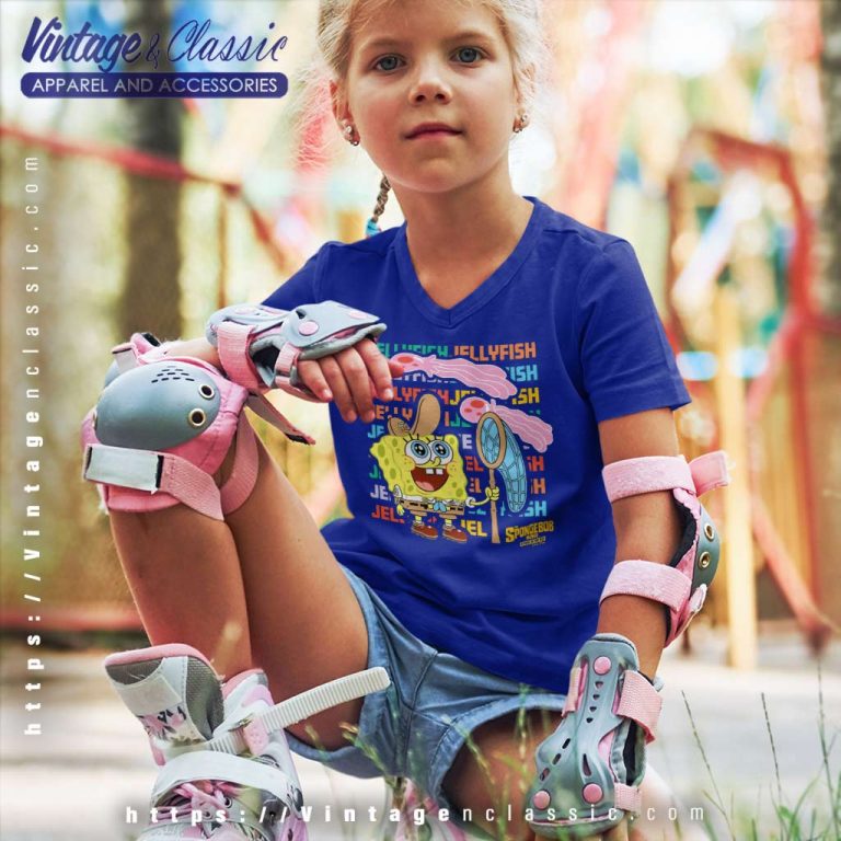 The Spongebob Squarepants Movie Jellyfish Vneck Youth and Kid The Spongebob Squarepants Movie Jellyfish Vneck Youth and Kid