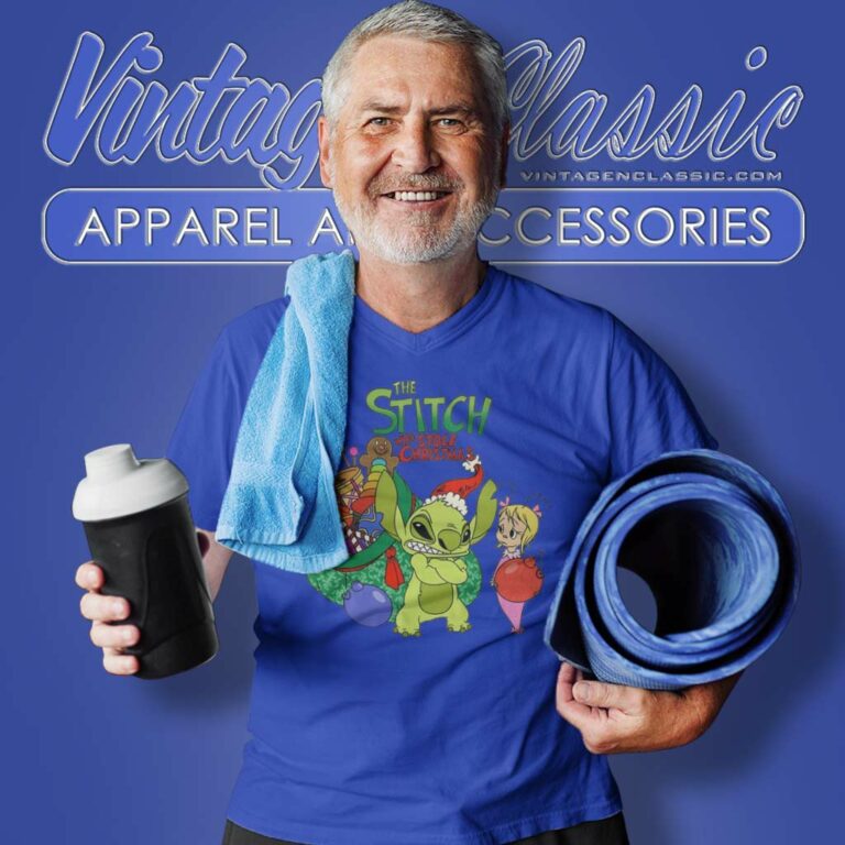 The Stitch Who Stole Christmas V Neck TShirt The Stitch Who Stole Christmas V Neck TShirt