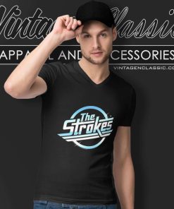 The Strokes Graphic Logo V Neck TShirt