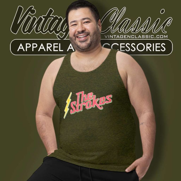 The Strokes Lightning Logo Tank Top Racerback The Strokes Lightning Logo Tank Top Racerback