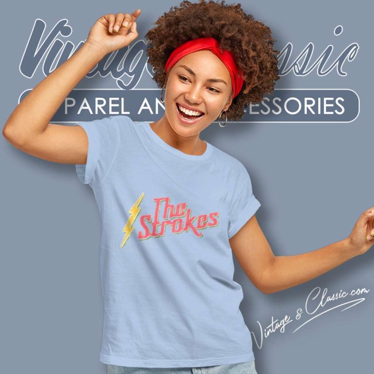 The Strokes Lightning Logo Women TShirt The Strokes Lightning Logo Women TShirt