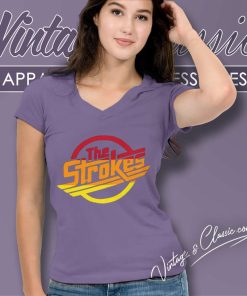 The Strokes Logo V Neck TShirt