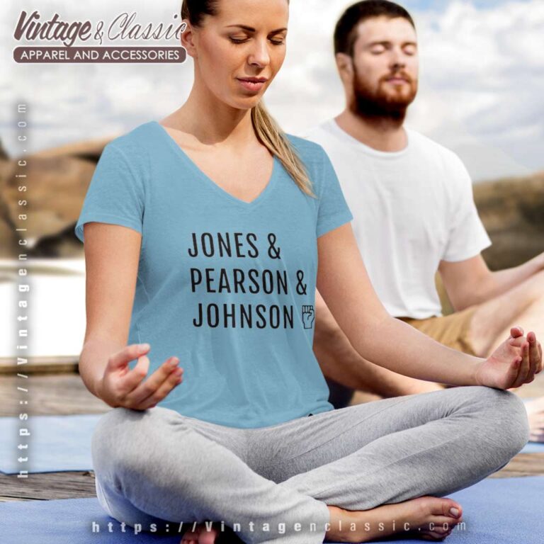 The Tennessee Three Jones Pearson Johnson Protest Black V Neck TShirt The Tennessee Three Jones Pearson Johnson Protest Black V Neck TShirt