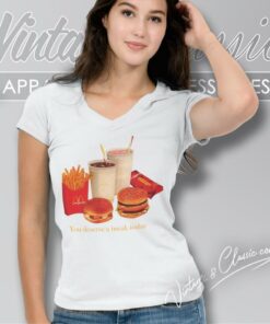 The Travis Scott X Mcdonalds Deserve A Break V Neck TShirt