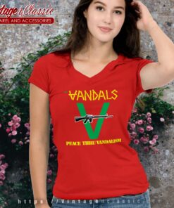 The Vandals Shirt Peace thru Vandalism Vneck
