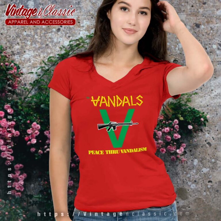 The Vandals Shirt Peace thru Vandalism Vneck The Vandals Shirt Peace thru Vandalism Vneck