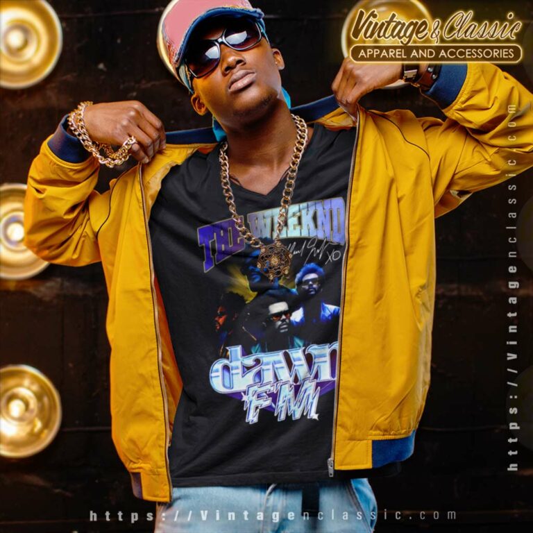 The Weeknd Shirt Dawn Fm Signature 2023 V Neck TShirt The Weeknd Shirt Dawn Fm Signature 2023 V Neck TShirt